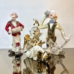 Beeldje (3) - Set van 3 Vintage clown Figuren - Capodimonte