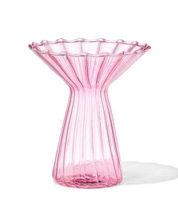 HEMA Vaas voor geurstokjes 10x12cm glas met kraag roze, Verzenden, Nieuw