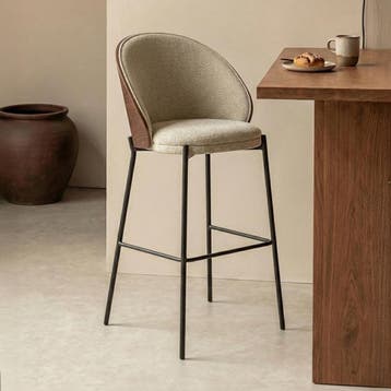 *WOONWINKEL* Hoge Barkruk Met Houten Rugleuning, Verzenden, Nieuw