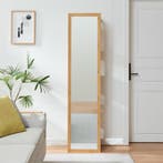 Open kast met spiegel As 170x40x35 cm naturel en wit [en.cas, Verzenden, Nieuw