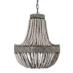 Grote handgemaakte Kralen Hanglamp Ø 52 cm - ACTIE !, Ophalen of Verzenden, Nieuw, Hout, 50 tot 75 cm