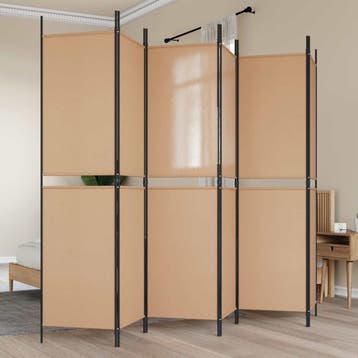 vidaXL 6-Panelen Kamerscherm Beige 300 x 200 cm Stof, Verzenden, Nieuw