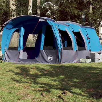 vidaXL Tunneltent voor gezin 8-persoons waterdicht blauw, Verzenden, Nieuw, Tot en met 2