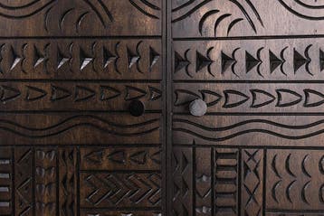 Highboard TRIBAL 120 cm 3D antieke look mangohout, Ophalen of Verzenden, Nieuw