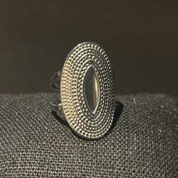 No-Fade Zilver-Stijl Ovale Hennep Patroon Ring, IJzer of Staal, Nieuw, Ophalen of Verzenden, Dame of Heer