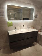 Badmeubel 140cm detremmerie met wastafel mat wit - 0034, Huis en Inrichting, Badkamer | Badkamermeubels, Ophalen, Nieuw