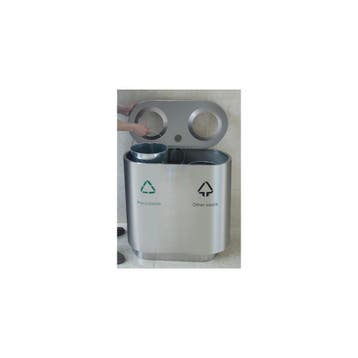 Recycling afvalbak indoor 2x41 ltr - Mat RVS, Verzenden, Nieuw