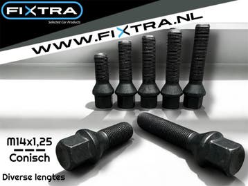 Zwarte wielbouten M14x1,25 Conisch 40mm (M14 x 1,25)