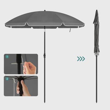Strandparasol - parasol - diameter 160 cm - zonwering UPF, Verzenden, Nieuw