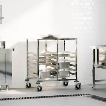 vidaXL Dienbladenwagen met 12 GN-bakken 75x55x87 cm, Verzenden, Nieuw