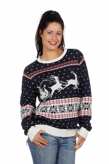 Kersttrui blauw met slee, Ophalen of Verzenden, Nieuw