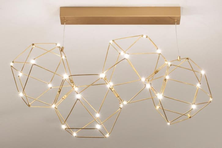 Rietveld Plafondlampen - Goud - Metaal, Huis en Inrichting, Lampen | Plafondlampen, Verzenden