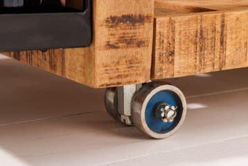 Industriële barkast BODEGA 86 cm mangohouten serveerwagen, Ophalen of Verzenden, Nieuw