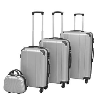 vidaXL Harde rolkoffer set zilver 4-dlg, Verzenden, Nieuw
