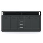 Dressoir  190 cm Breed Antraciet Antraciet (Dressoirs), Huis en Inrichting, Kasten | Dressoirs, Verzenden, 150 tot 200 cm, Nieuw