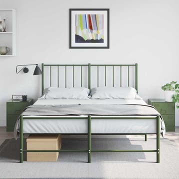 vidaXL Nachtkastjes 2 st 34,5x39x44 cm staal groen, Huis en Inrichting, Slaapkamer | Nachtkastjes, Minder dan 45 cm, Nieuw, Minder dan 55 cm
