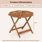 LIVSK Tuintafel - Massief Hout - Achthoekig 90 cm - Parasolg, Verzenden, Nieuw