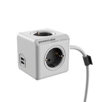 Allocacoc PowerCube Extended USB Grijs 1,5 Meter, Ophalen of Verzenden, Nieuw