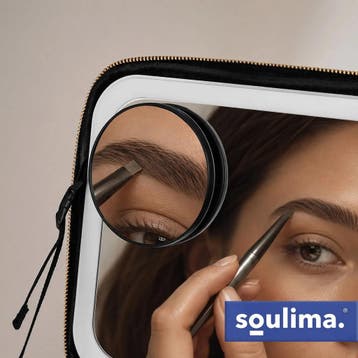 Soulima Cosmetisch etui met LED-spiegel zwart 25,5 x 23,5..., Ophalen of Verzenden, Nieuw