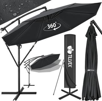 Zweefparasol - Tuinparasol - Parasol 300 cm - Met voet - Met, Tuin en Terras, Parasols, Verzenden, Zo goed als nieuw