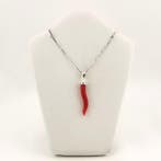 Koraal - Zilver - Ketting met hanger - met de hand