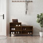 vidaXL Schoenenkast 102x36x60 cm bewerkt hout bruin, Verzenden, Nieuw