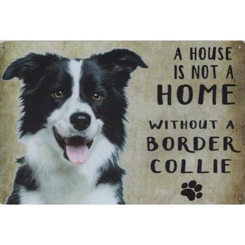 Wandbord - A House Is Not A Home Without A Border Collie, Ophalen of Verzenden, Nieuw
