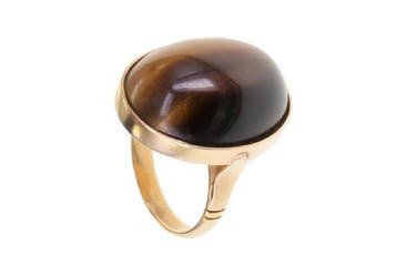 Ring - 18 karaat Geel goud Kattenoog (Chrysoberil), Nieuw