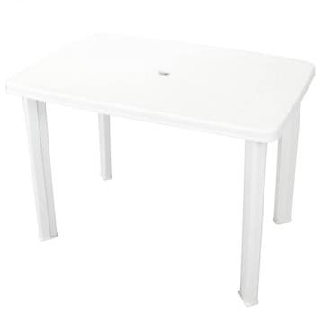vidaXL Tuintafel 101x68x72 cm kunststof wit, Tuin en Terras, Tuintafels, Verzenden, Nieuw, Kunststof
