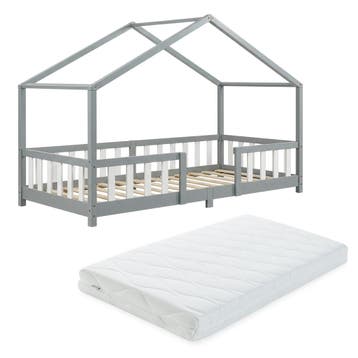 Kinderbed Treviolo met uitvalbeveiliging en matras 90x200 li, Verzenden, Nieuw