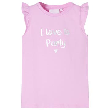 vidaXL Kindershirt met ruches aan de mouwen 104 lila, Verzenden, Nieuw