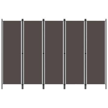 vidaXL Kamerscherm met 5 panelen 250x180 cm antraciet, Huis en Inrichting, Woonaccessoires | Kamerschermen, Verzenden, Nieuw