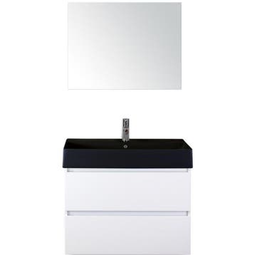 Maxx XL Badmeubelset 80 cm - Wit Hoogglans - Wastafel Kube, Ophalen of Verzenden, Nieuw