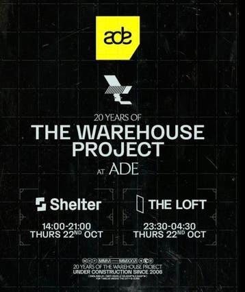 20 Years Warehouse Project ADE Tickets – 22 okt 2026 – Shel-, Twee personen