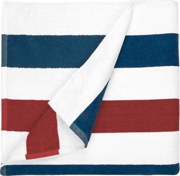 The One Strandlaken Stripe 90x190cm Navy/Rood, Verzenden, Nieuw