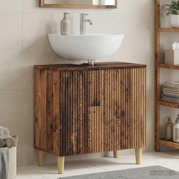 vidaXL Badkamer wastafelkast ARNHEM Oud hout 59,5 x 31,5 x, Huis en Inrichting, Badkamer | Badkamermeubels, Verzenden, Nieuw, Wastafelkast