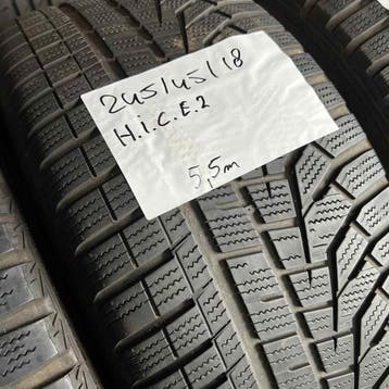2 x Hankook 245-45-18 Winterbanden 5,5mm, 18 inch, Band(en), Personenwagen, Gebruikt