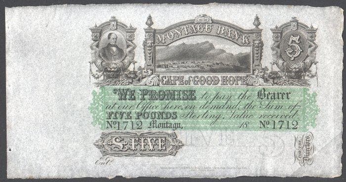 Zuid-Afrika. - 5 Pounds 1860s - Remainder - Pick S-231r, Postzegels en Munten, Bankbiljetten | Europa | Niet-Eurobiljetten