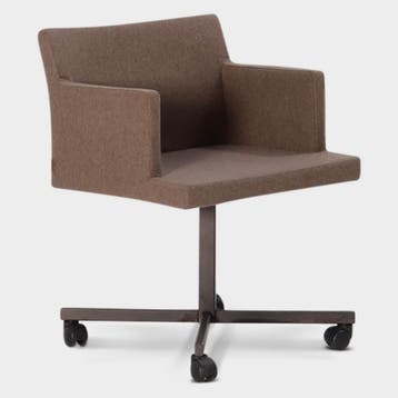 Vergaderstoel Nova, bruin,verrijdbaar voetkruis onderstel, Huis en Inrichting, Stoelen, Ophalen of Verzenden, Nieuw