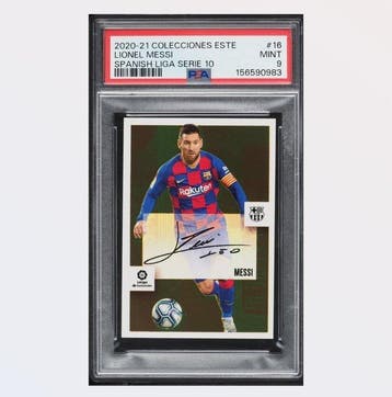 2020/21 Panini Este Spanish Liga Serie 10 Auto Lionel Messi, Nieuw