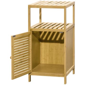 TRUUSK Bamboe Badkamerkast met 1 Plank en 1 Kast - Naturel -, Huis en Inrichting, Woonaccessoires | Dienbladen, Verzenden, Nieuw