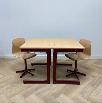 complete schoolset Galvanitas 10 stuks tafels + stoelen, Huis en Inrichting, Stoelen, Ophalen of Verzenden, Gebruikt, Vijf, Zes of meer stoelen