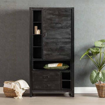 Mangohouten Kast Kelvin 100 Zwart, Verzenden, Nieuw