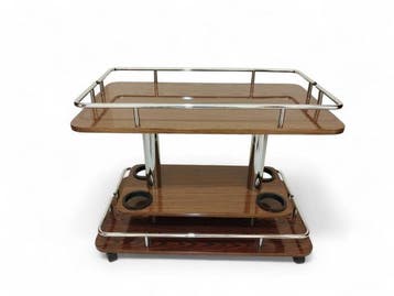 Trolley - Teak, Staal - Barwagen