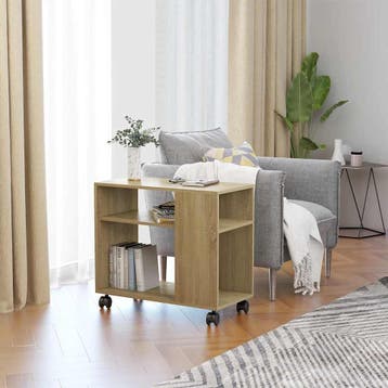 vidaXL Bijzettafel 70x35x60,5 cm bewerkt hout sonoma, Huis en Inrichting, Tafels | Bijzettafels, Verzenden, Nieuw, 45 tot 60 cm