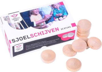 Set sjSjoelschijven Berkenhout Groot – Set van 30 Hol, Ophalen of Verzenden, Nieuw