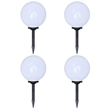 vidaXL Tuinpadlampen 4 st met grondpin LED 30 cm, Verzenden, Nieuw, Kunststof