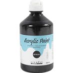 Acrylverf Metallic, metallic, zwart, 500 ml/ 1 fles, Nieuw