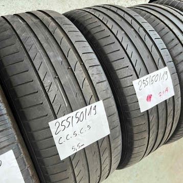 2 x Continental SportContact 5 255-50-19 Zomerbanden 5,5mm, Auto-onderdelen, 19 inch, Gebruikt, 255 mm, Ophalen of Verzenden