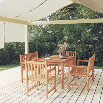 vidaXL 5-delige Tuinset massief teakhout, Verzenden, Nieuw, Teakhout, Tuinset